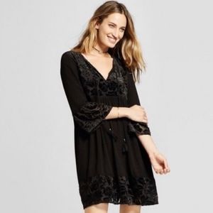 Little Black Dress with burn out velvet